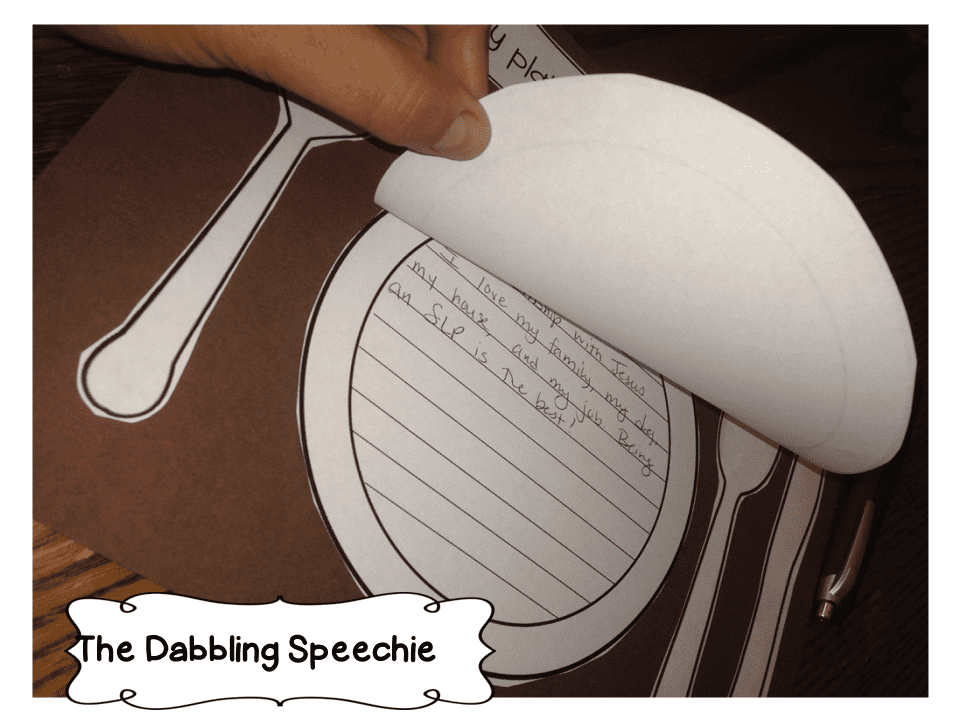 thankgiving plate writing thedabblingspeechie