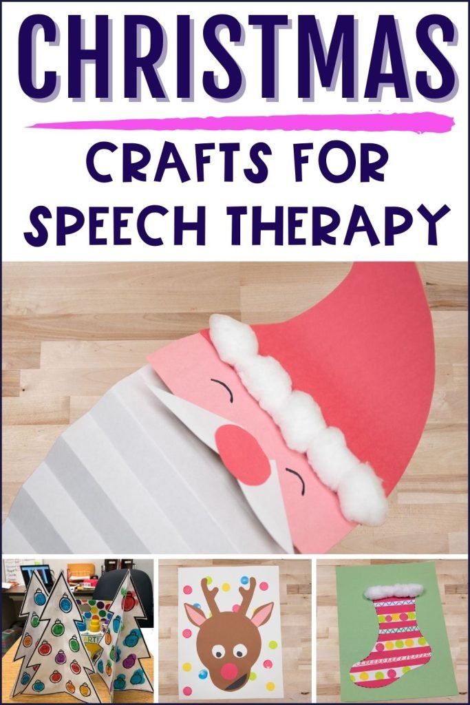 Easy Christmas crafts for speech therapy that you can use with mixed groups!