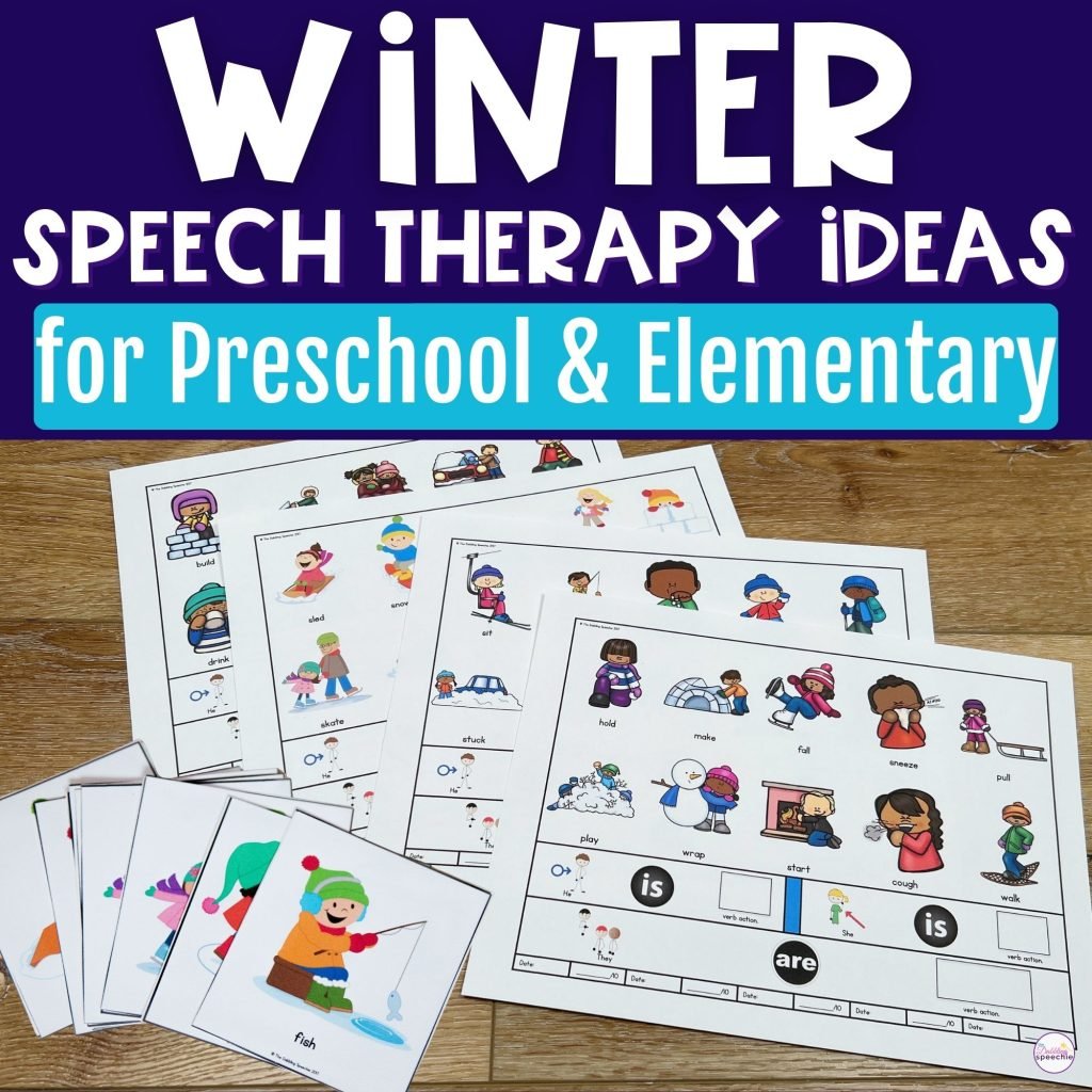 Fun winter speech therapy activities for preschool and elementary