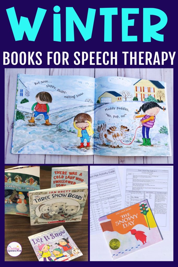 winter speech therapy activities using books to work on vocabulary, comprehension, grammar and more!