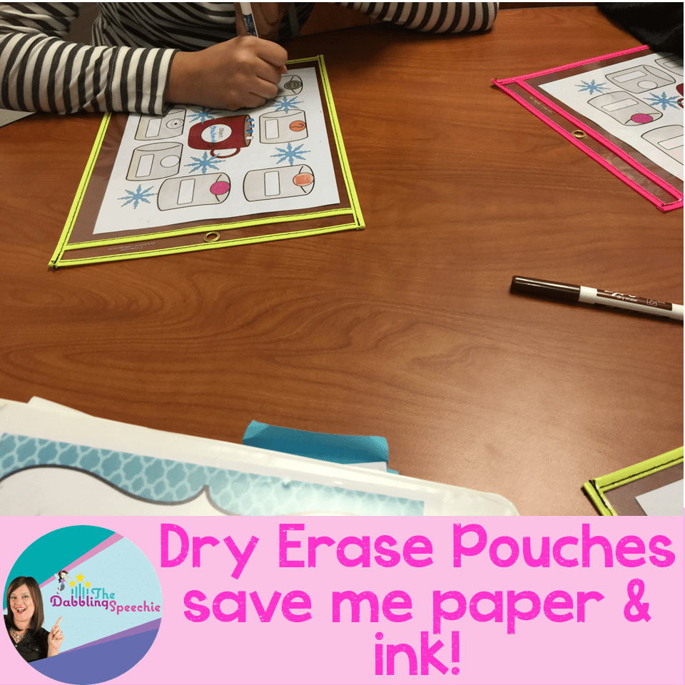dry erase pouches pic thedabblingspeechie