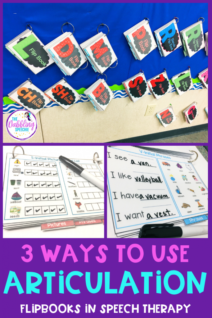 articulation flipbooks for speech therapy to help you increase repetitions, get your students engaged in articulation therapy and collect data with ease! #dabblingslp #slpeeps #schoolslp #speechtherapy #slps #articulationtherapy
