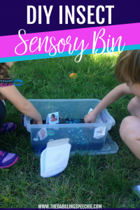 insect sensory bin for speech therapy - thedabblingspeechie
