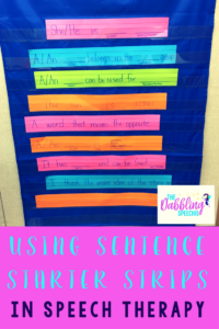 create visual sentence starter strips for speech therapy or to build more complex sentences for the speaking and listening standards.