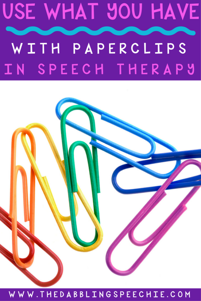 Paperclips in speech therapy is a great resource for using what you have to do therapy. Lots of speech therapy ideas