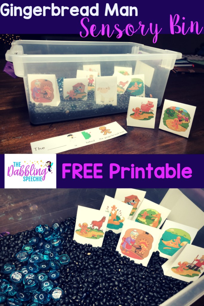 gingerbread man sensory bin