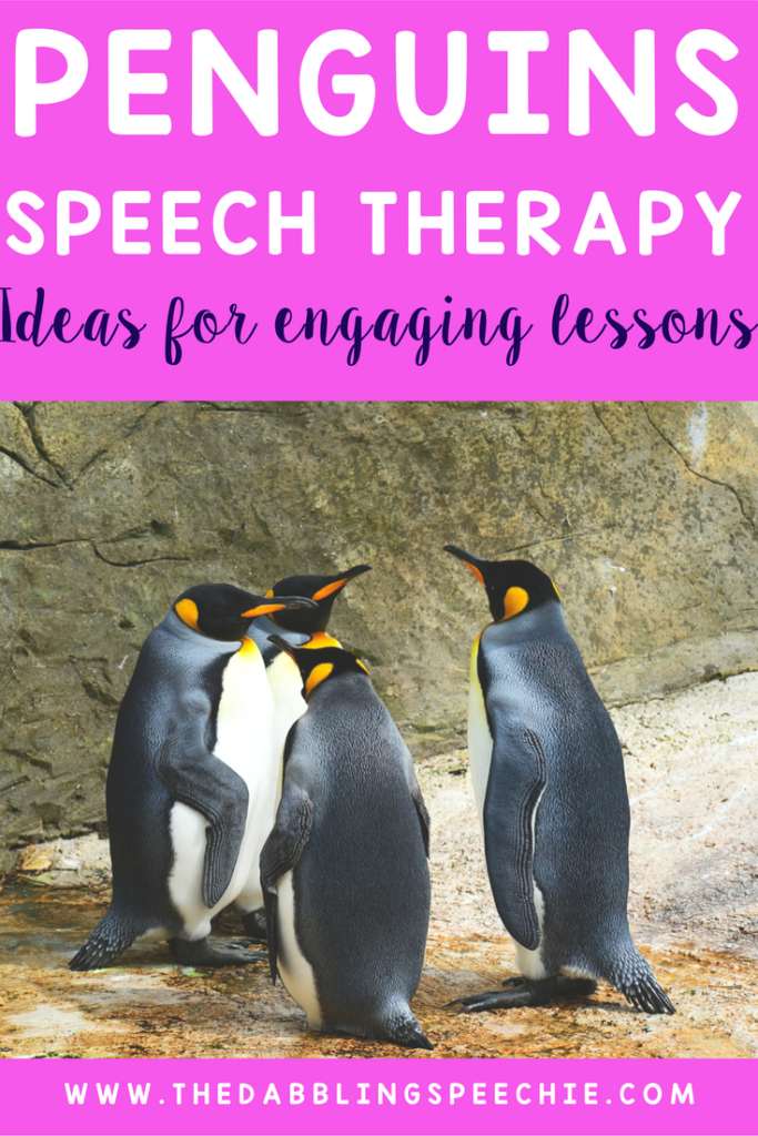using penguins in speech therapy is a fun, engaging theme for the winter season. Lots of winter therapy ideas using penguins.