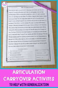 articulation carryover activities to help with generalization