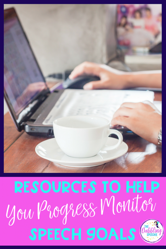 Progress monitor speech goals efficiently and reduce the overwhelm of having the resources to know how your students are doing in speech. #dabblingslp #progressmonitor #dataslp #speechtherapy #schoolslp