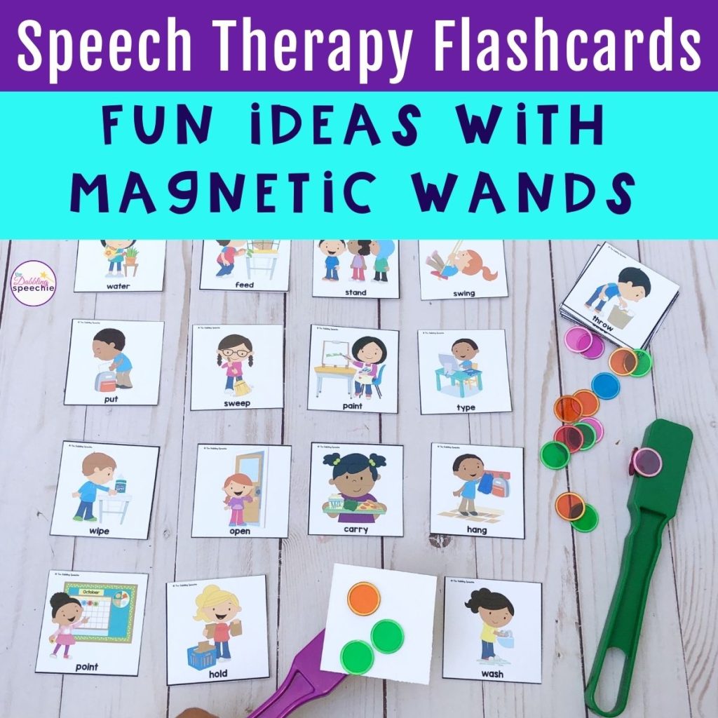 Get ideas for using speech therapy flashcards with magnetic wands!