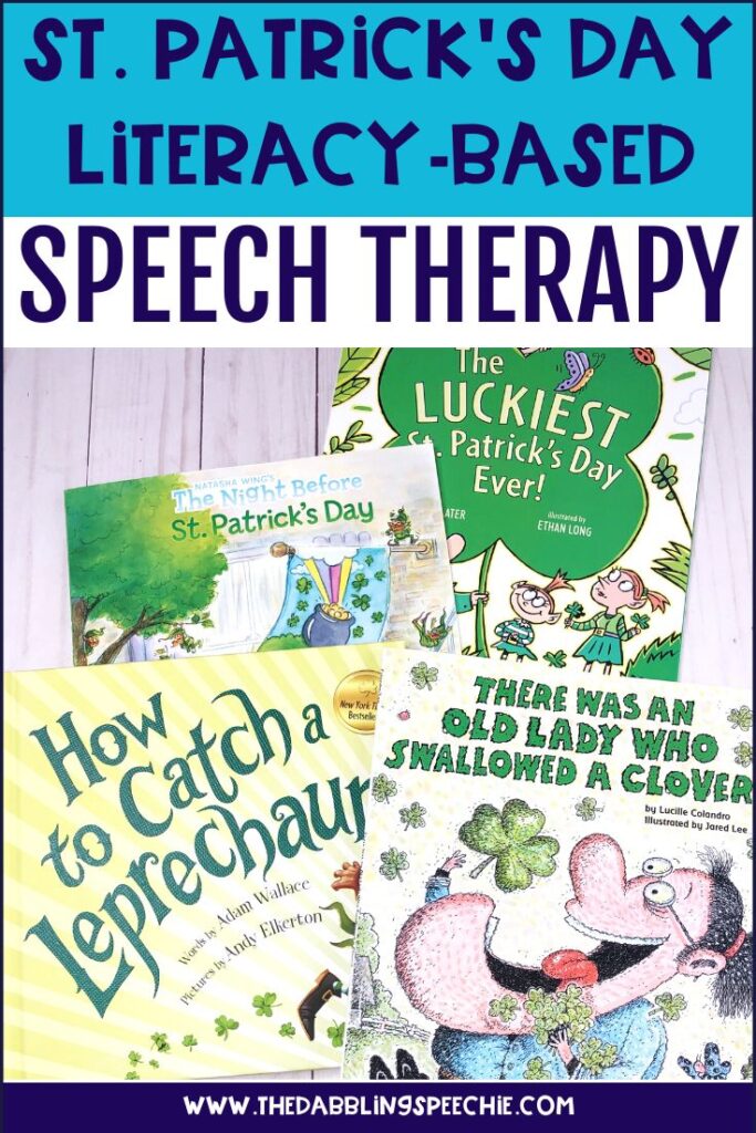 St. Patrick's Day speech therapy activities using books.