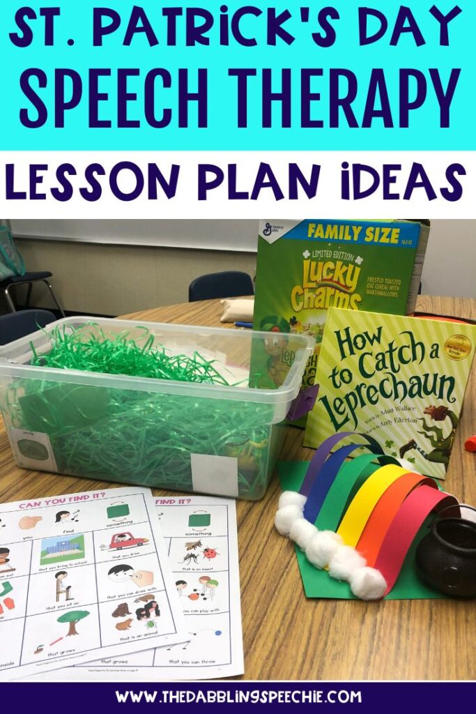 St. Patrick's Day speech therapy ideas for push-in and small groups