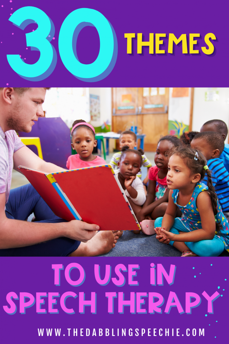 This blog post has 30 ideas for themed speech therapy that you can use to cover your speech and language goals. Need themed speech therapy inspiration? Head to the blog post and download the FREE themed therapy planning guide.