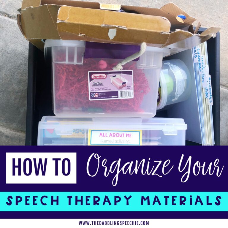 Learn how to organize your speech therapy materials so you can find what you need!