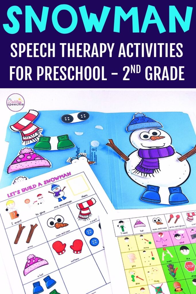Fun and easy snowman speech therapy activities for your Prek-2nd grade caseload.