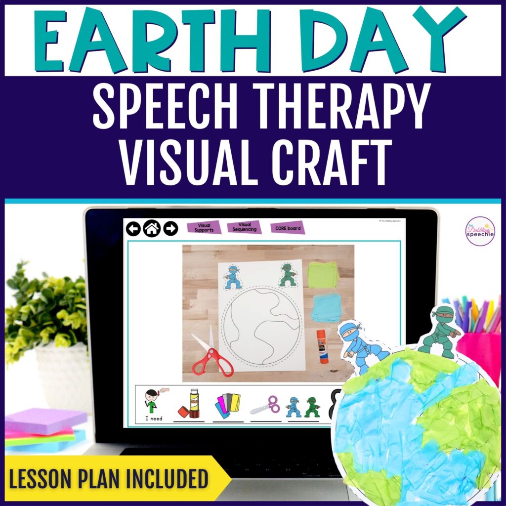Earth Day craft for the book Earth Ninja for special education and speech therapy.