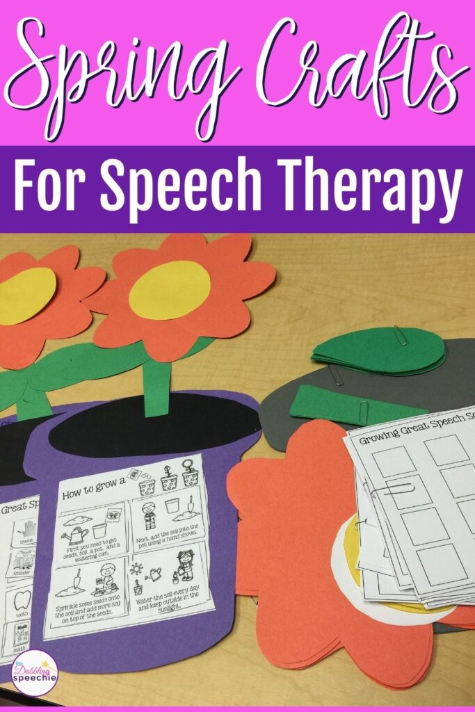 Spring crafts for the flower life cycle for speech therapy