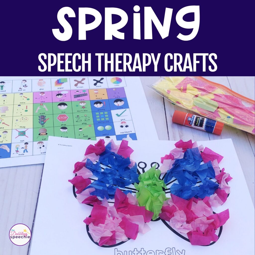 spring speech therapy crafts for preschool and elementary.