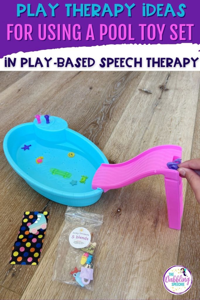 Use pool toys to play summer language activities with preschool and elementary.