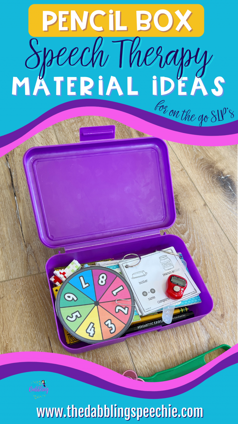 Pencil Box Speech Therapy Material Ideas - thedabblingspeechie