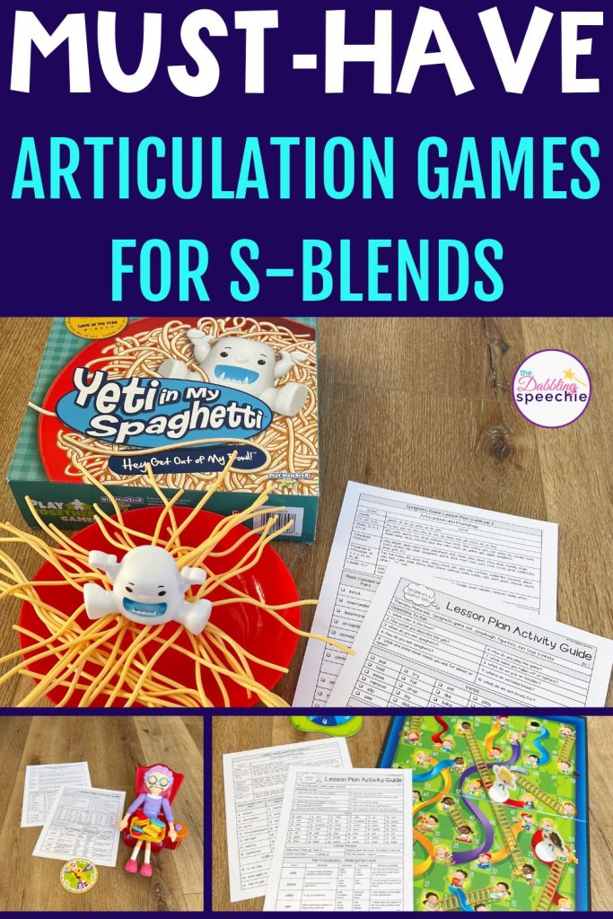 S-blends speech therapy games to use when working at the word level