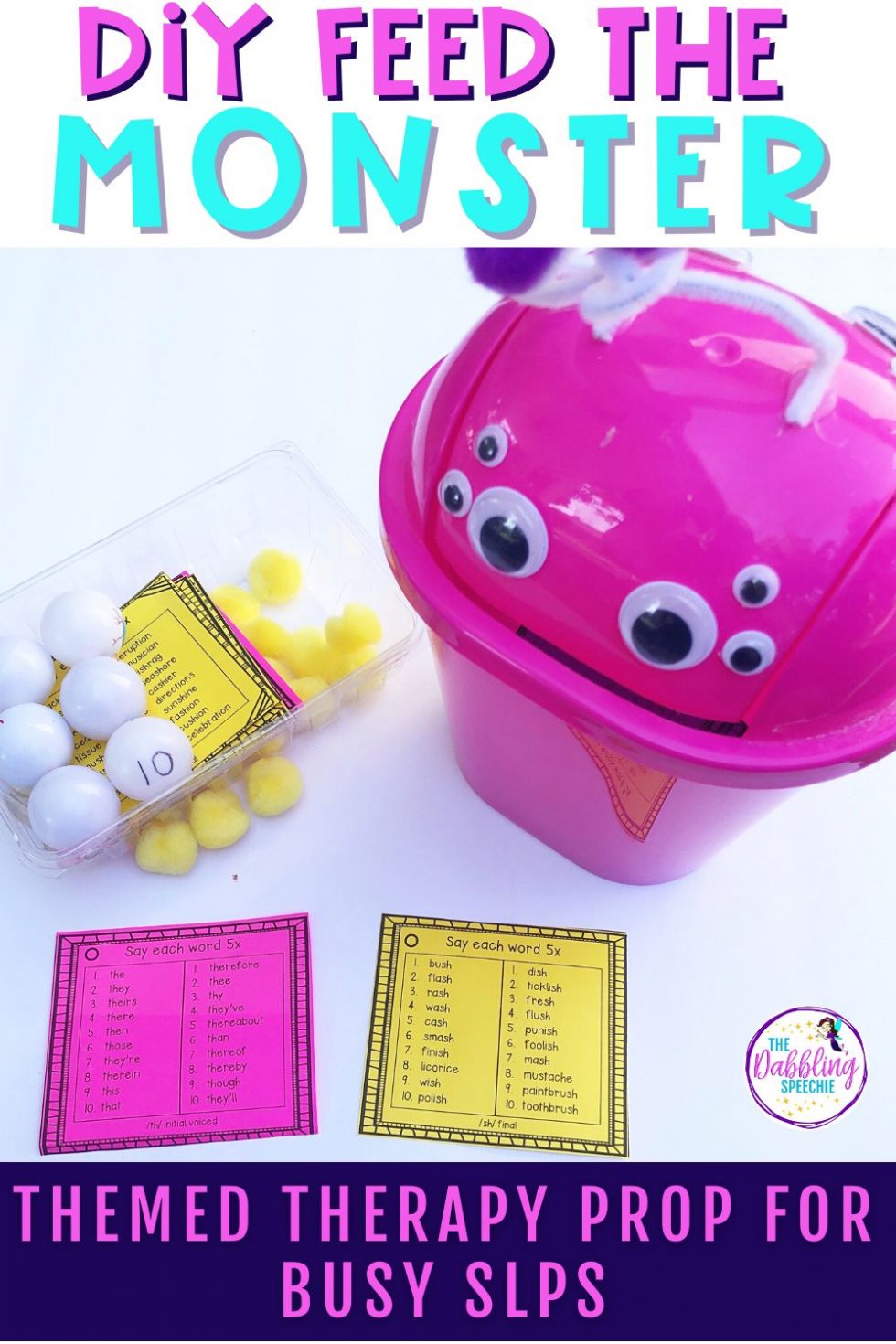 Feed the Monster Prop for Speech Therapy - thedabblingspeechie
