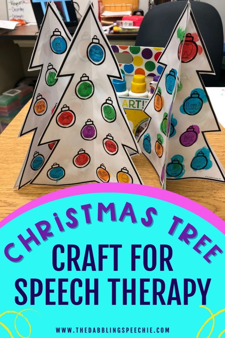 Fun Christmas speech therapy crafts for articulation and language