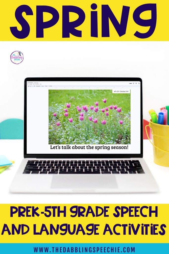 spring activities for speech therapy with YouTube videos
