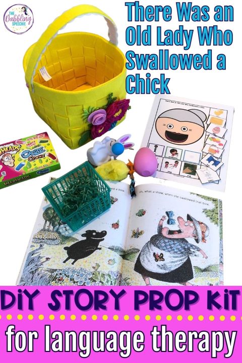 Old Lady Who Swallowed a Chick DIY Storytelling Kit - thedabblingspeechie