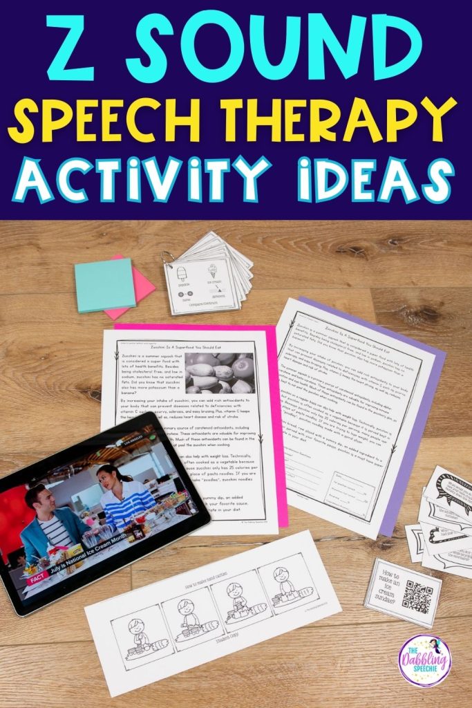 Conversation activities for the z sound to help remediate a frontal lisp.