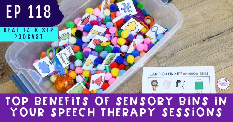 Learn the benefits of a sensory bin for your preschool speech therapy sessions.