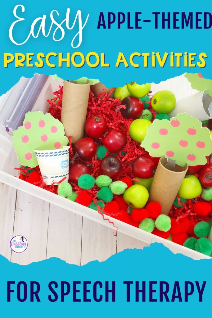 Get apple theme preschool lesson plans for speech therapy!