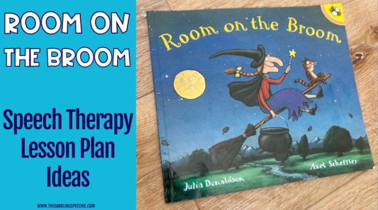 Get Room on the Broom speech therapy ideas for preschool and elementary.
