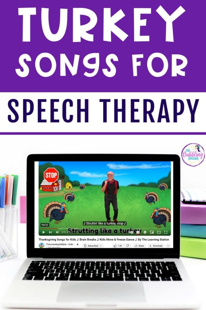 Fun turkey songs for preschool and kindergarten speech therapy