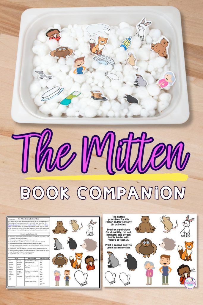The Mitten speech therpay book companion for preschool and elementary.