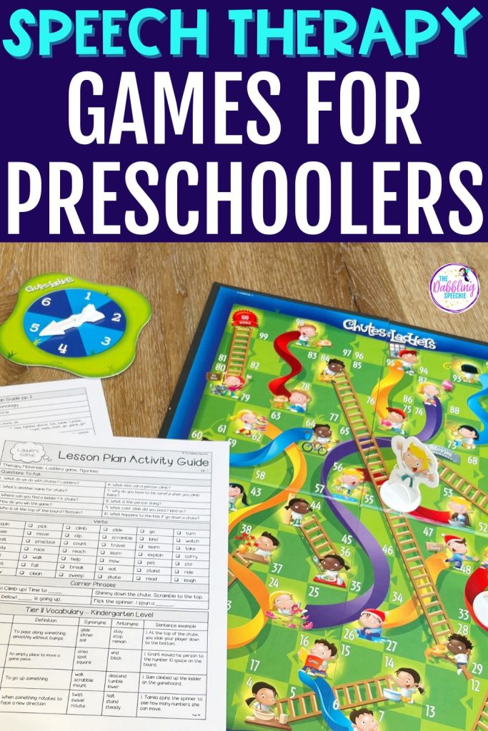 Learn about preschool & kindergarten games that work well for play-based speech therapy.