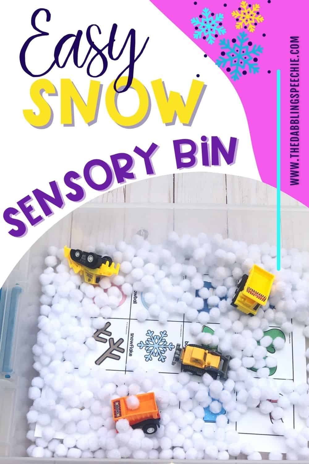 Low Cost & Fun Snow Sensory Bin with Plow Trucks for Play-Based Speech ...