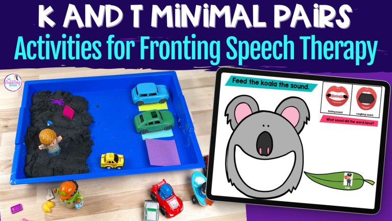 K and T minimal pairs activities for speech therapy