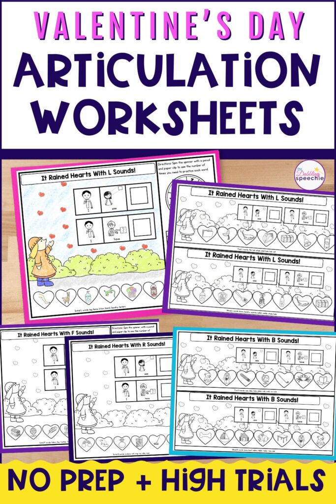 No prep Valentine's Day articulation activities