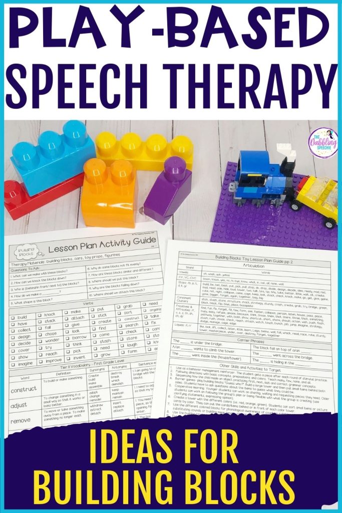 Play-based speech therapy activities with Legos