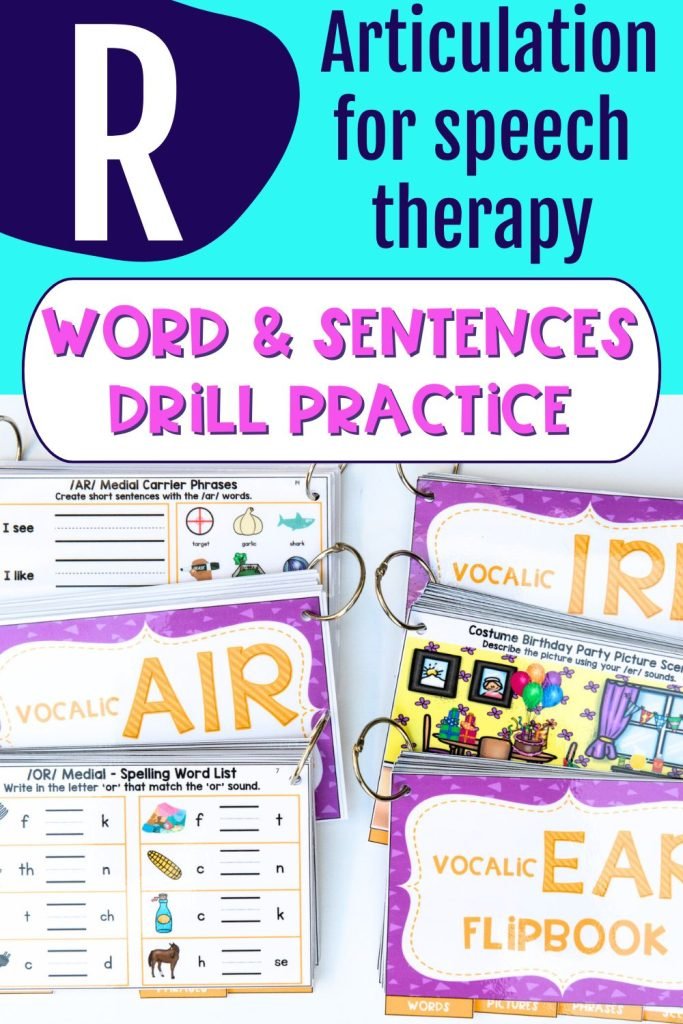 R articulation activities for word and sentence drill practice.