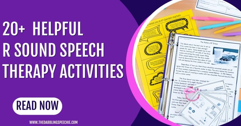 20+ R sound speech therapy activities for elementary and older students.