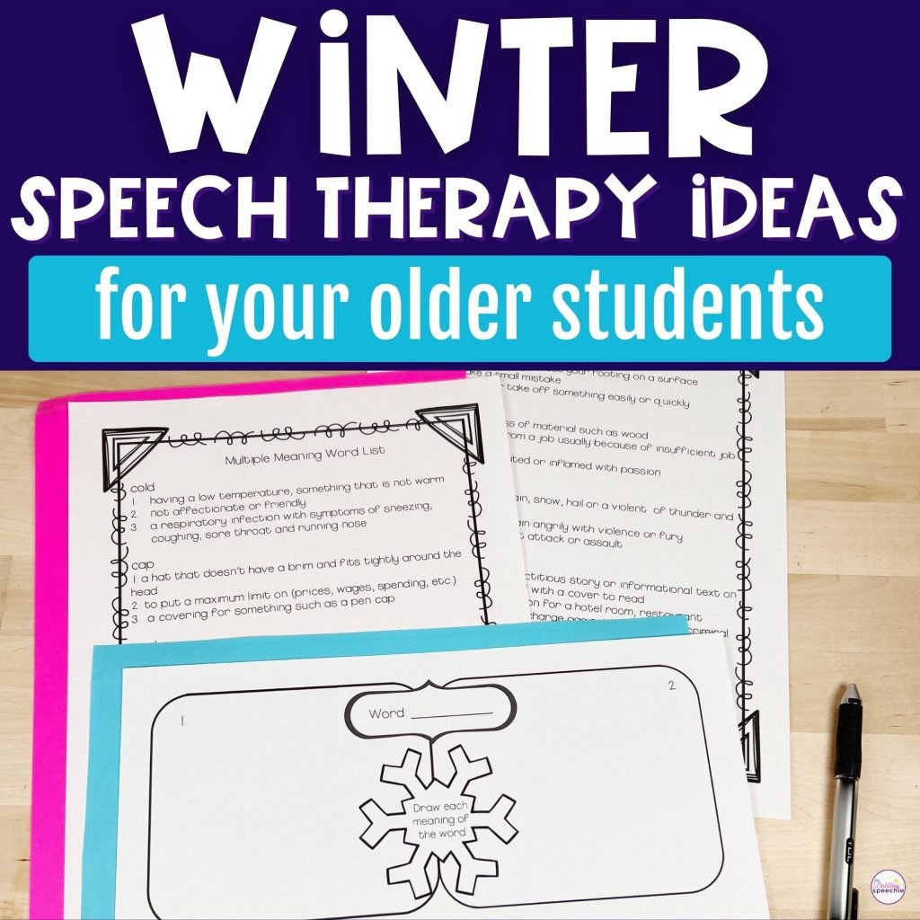 Winter activities for speech therapy to use with your older students.