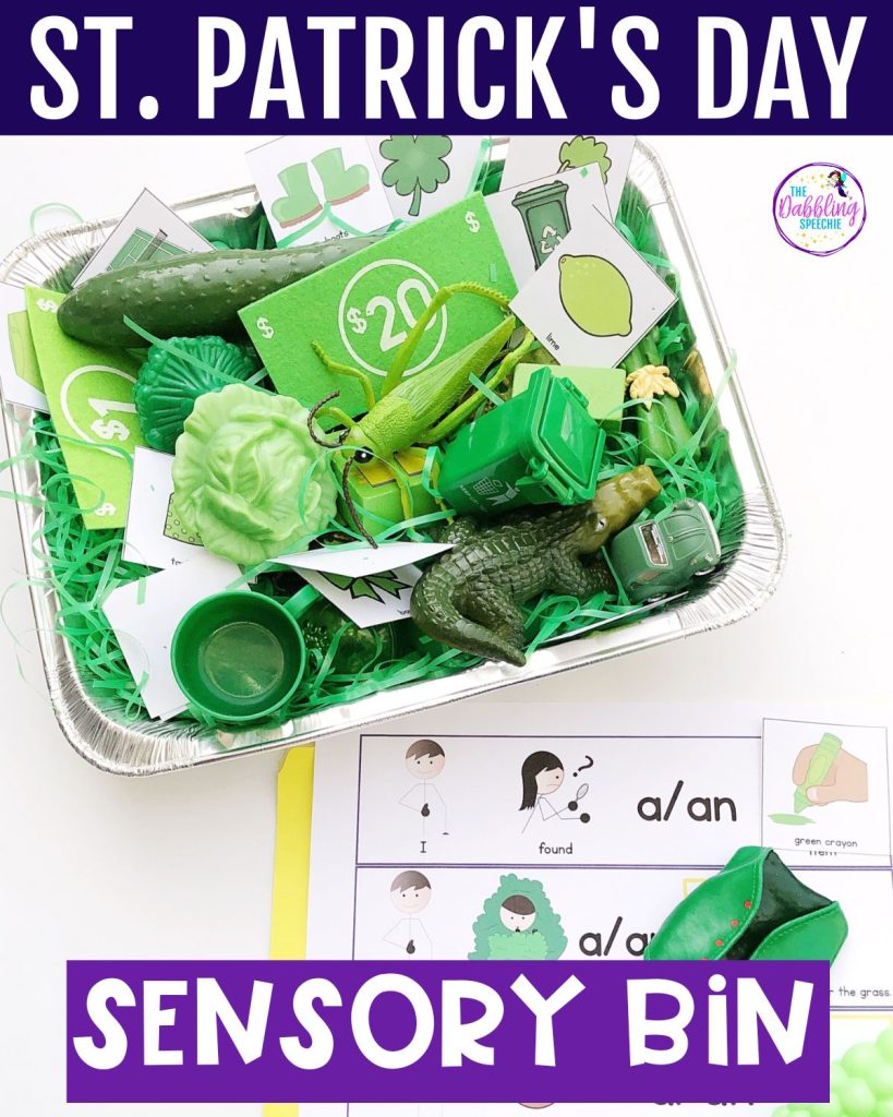 St. Patrick's Day preschool sensory bins