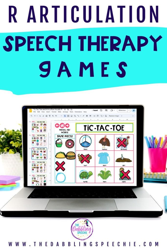 R sound speech therapy games for teletherapy or in-person