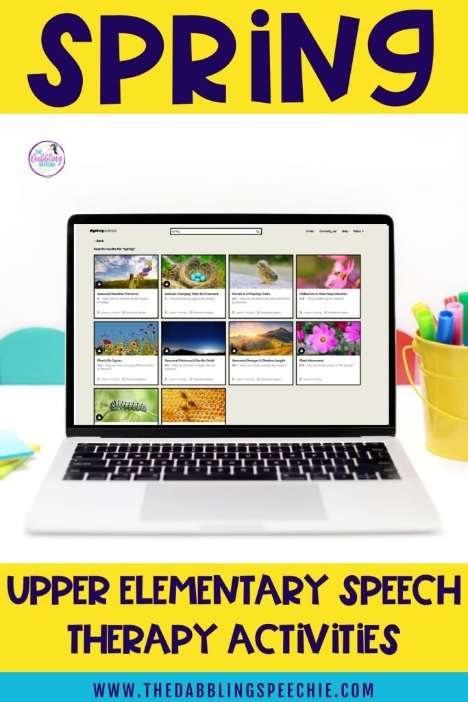 Fun spring speech therapy activities for upper elementary