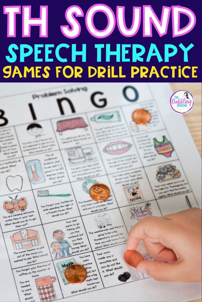 TH sound speech therapy games and activities.