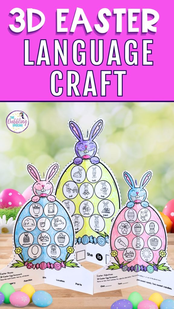 Easter speech therapy craft for articulation and language