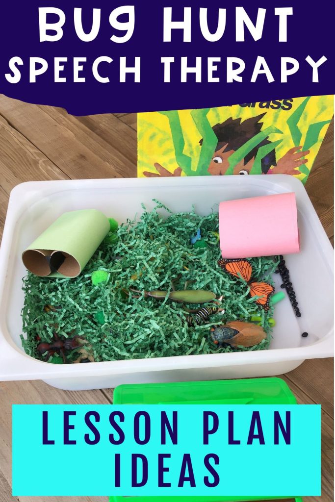 Bug speech therapy lesson plan ideas with the book, In the Tall Tall Grass by Denise Flemming