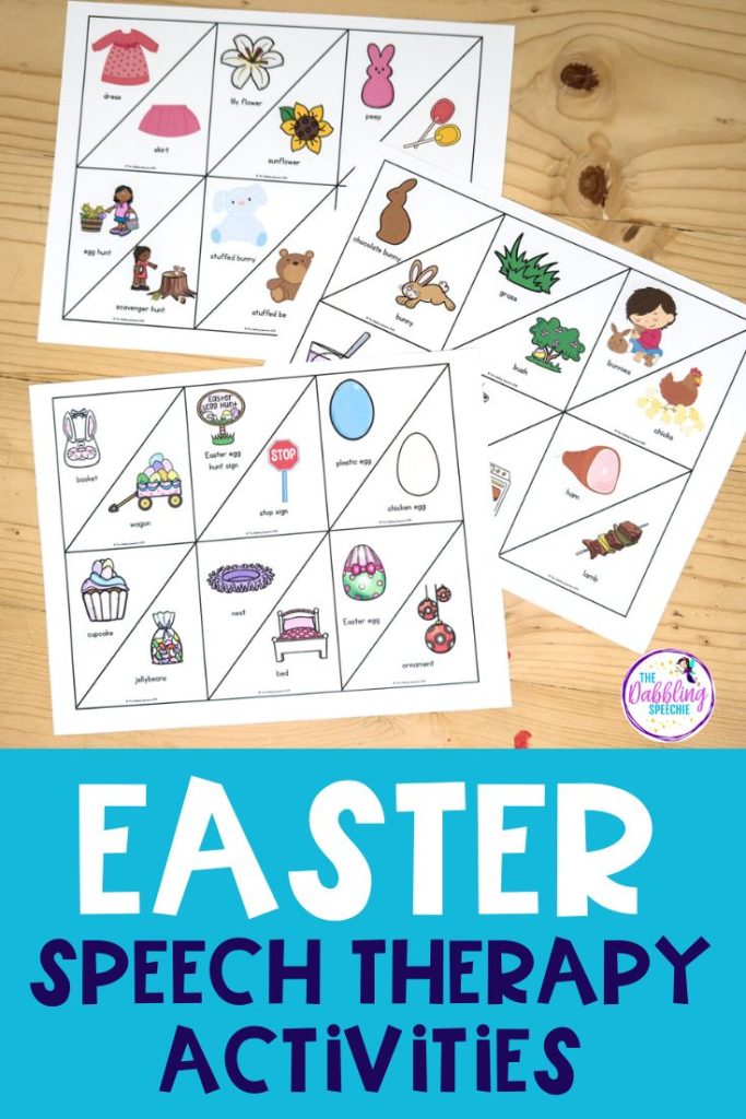 Easter speech therapy activities for preschool and early elementary.